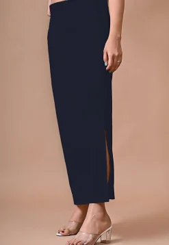 Solid Color Lycra Cotton Shapewear Petticoat in Navy Blue
