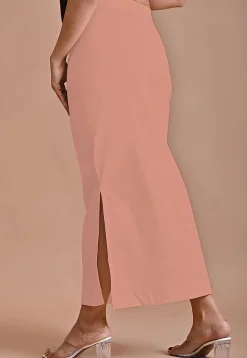 Solid Color Lycra Cotton Shapewear Petticoat in Peach