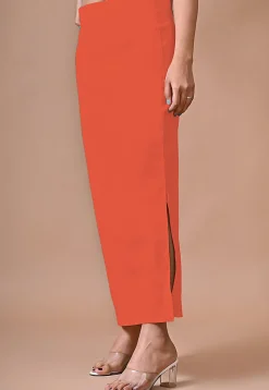 Solid Color Lycra Cotton Shapewear Petticoat in Orange