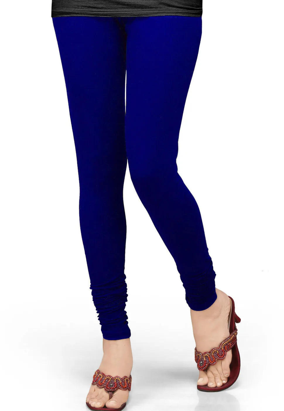 Solid Color Lycra Leggings in Royal Blue