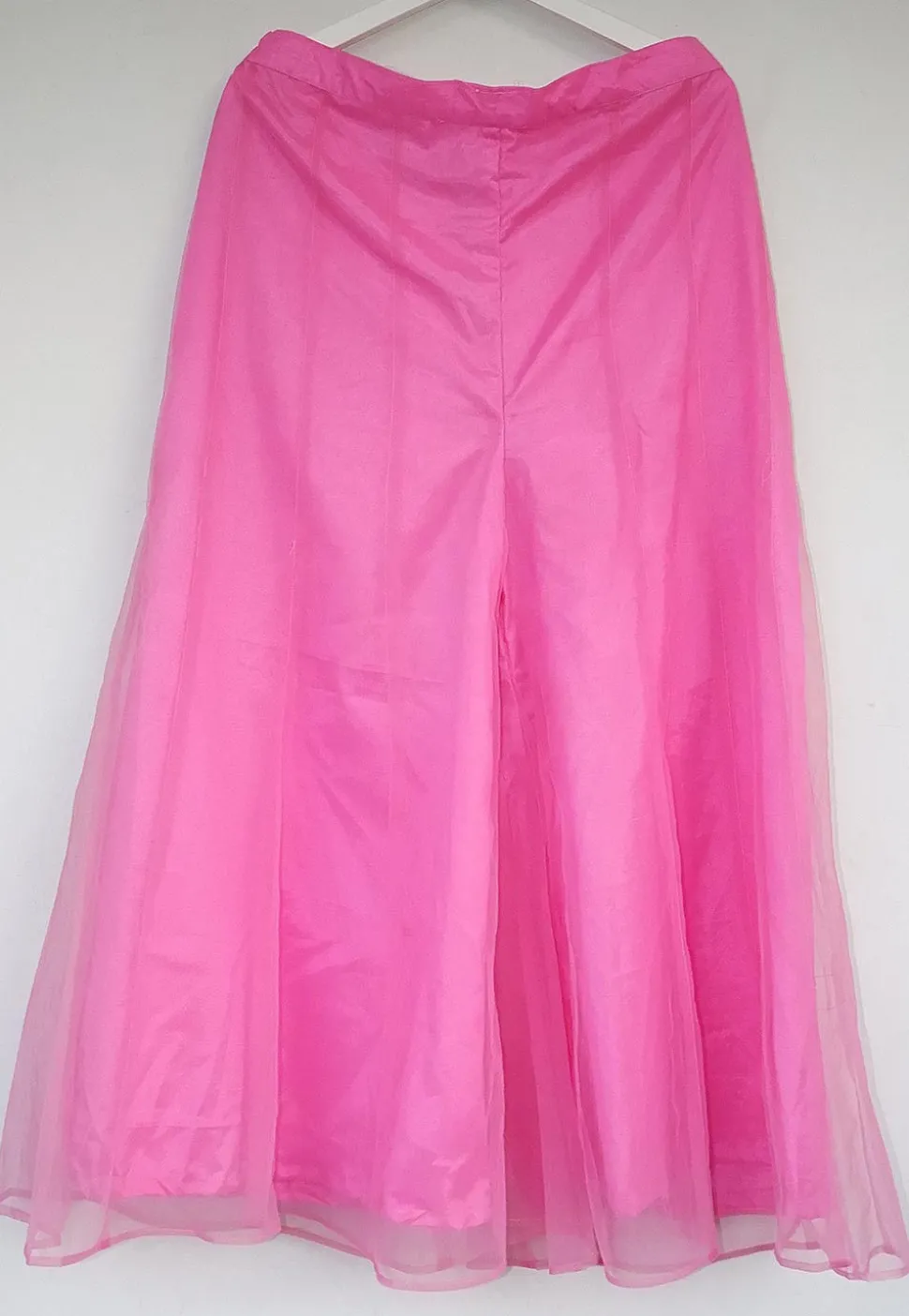 Solid Color Net Panelled palazzo in Pink