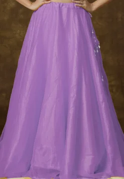 Solid Color Organza Skirt in Lavender