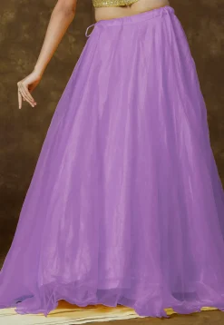 Solid Color Organza Skirt in Lavender
