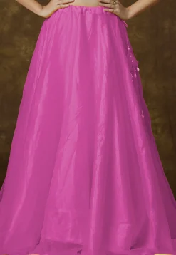 Solid Color Organza Skirt in Pink
