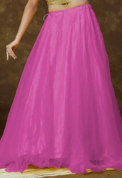 Solid Color Organza Skirt in Pink