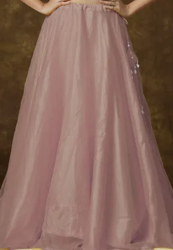 Solid Color Organza Skirt in Old Rose