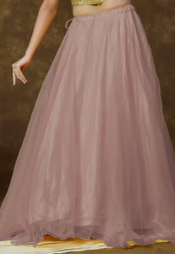 Solid Color Organza Skirt in Old Rose