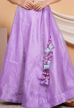 Solid Color Organza Skirt in Purple