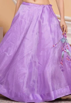 Solid Color Organza Skirt in Purple