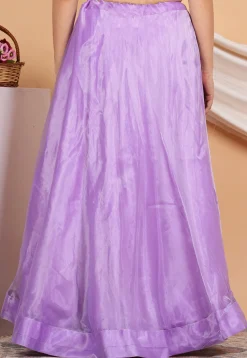 Solid Color Organza Skirt in Purple