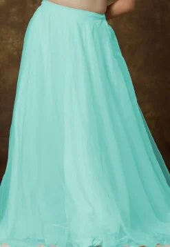 Solid Color Organza Skirt in Turquoise