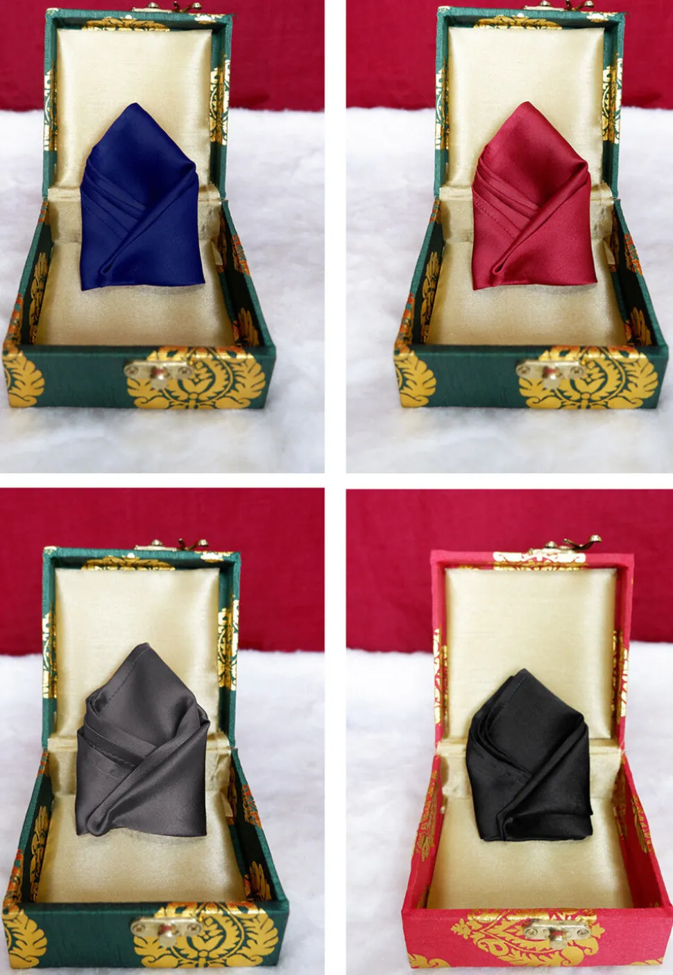 Solid Color Pocket Square Combo in Multicolor