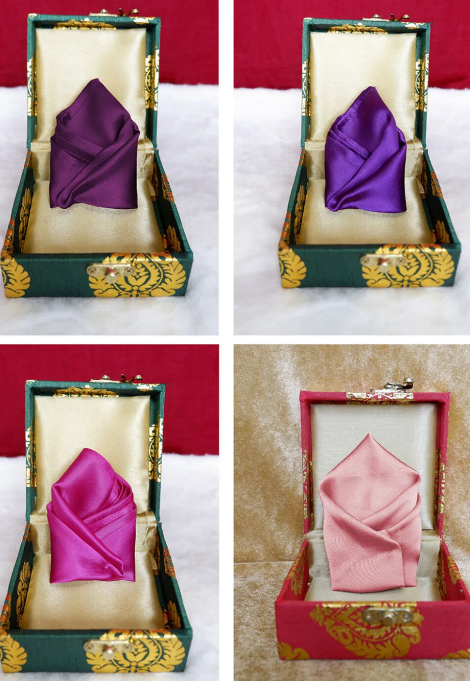 Solid Color Pocket Square Combo in Multicolor