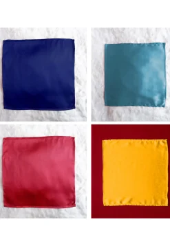 Solid Color Pocket Square Combo in Multicolor