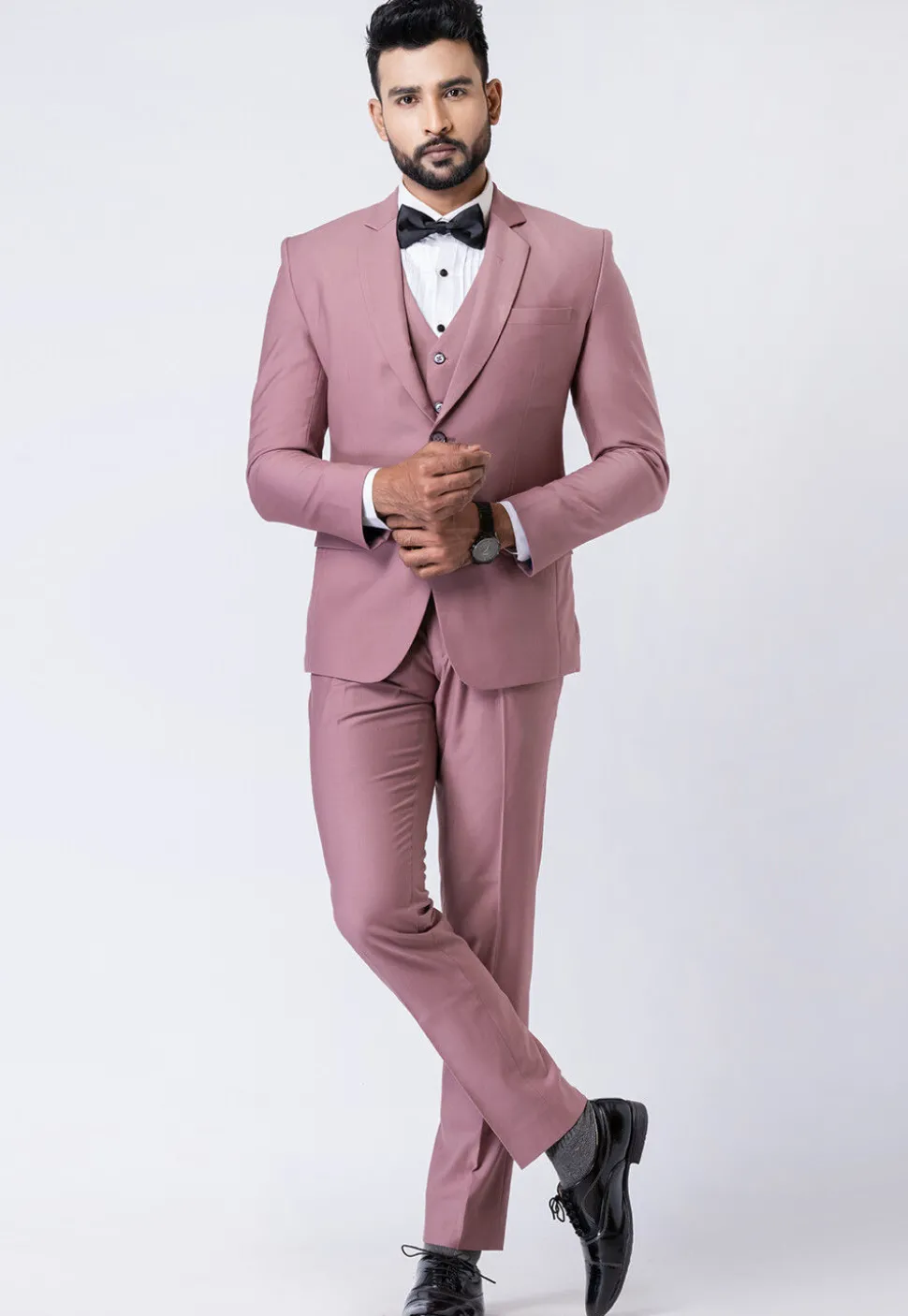 Solid Color Polyester Tuxedo in Light Purple