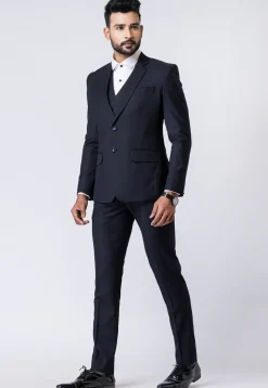 Solid Color Polyester Tuxedo in Black