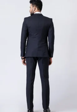 Solid Color Polyester Tuxedo in Black