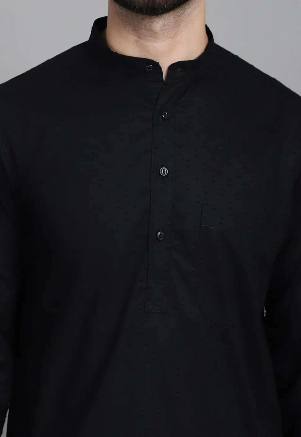 Solid Color Pure Cotton Kurtas in Black
