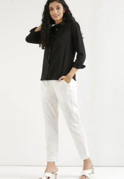 Solid Color Pure Cotton Pant in White