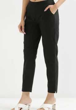Solid Color Pure Cotton Pant in Black