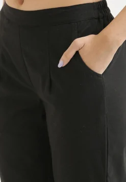 Solid Color Pure Cotton Pant in Black
