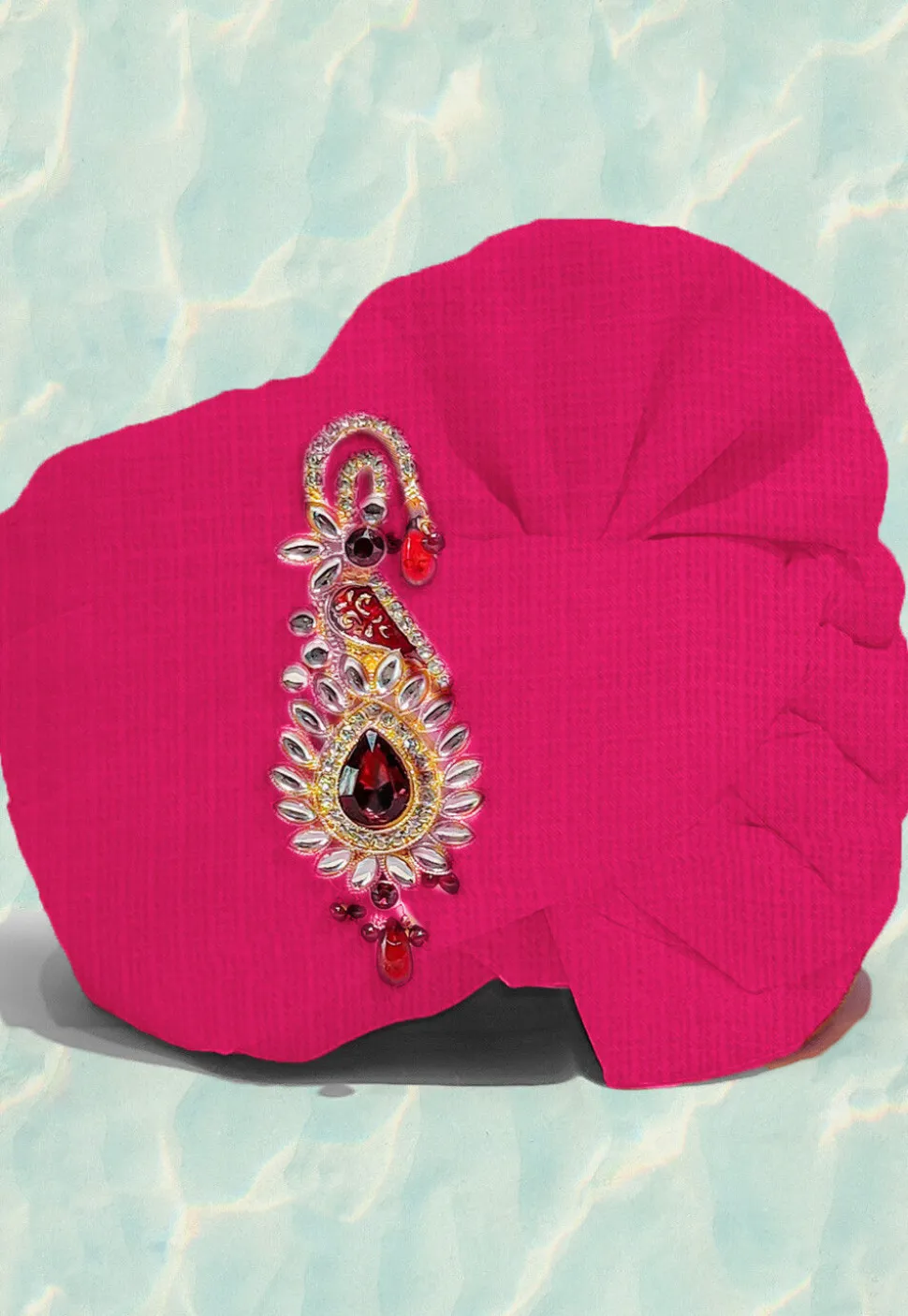 Solid Color Pure Kota Silk Kids Turban in Fuchsia