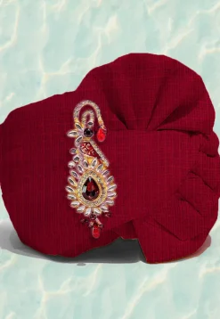 Solid Color Pure Kota Silk Kids Turban in Maroon