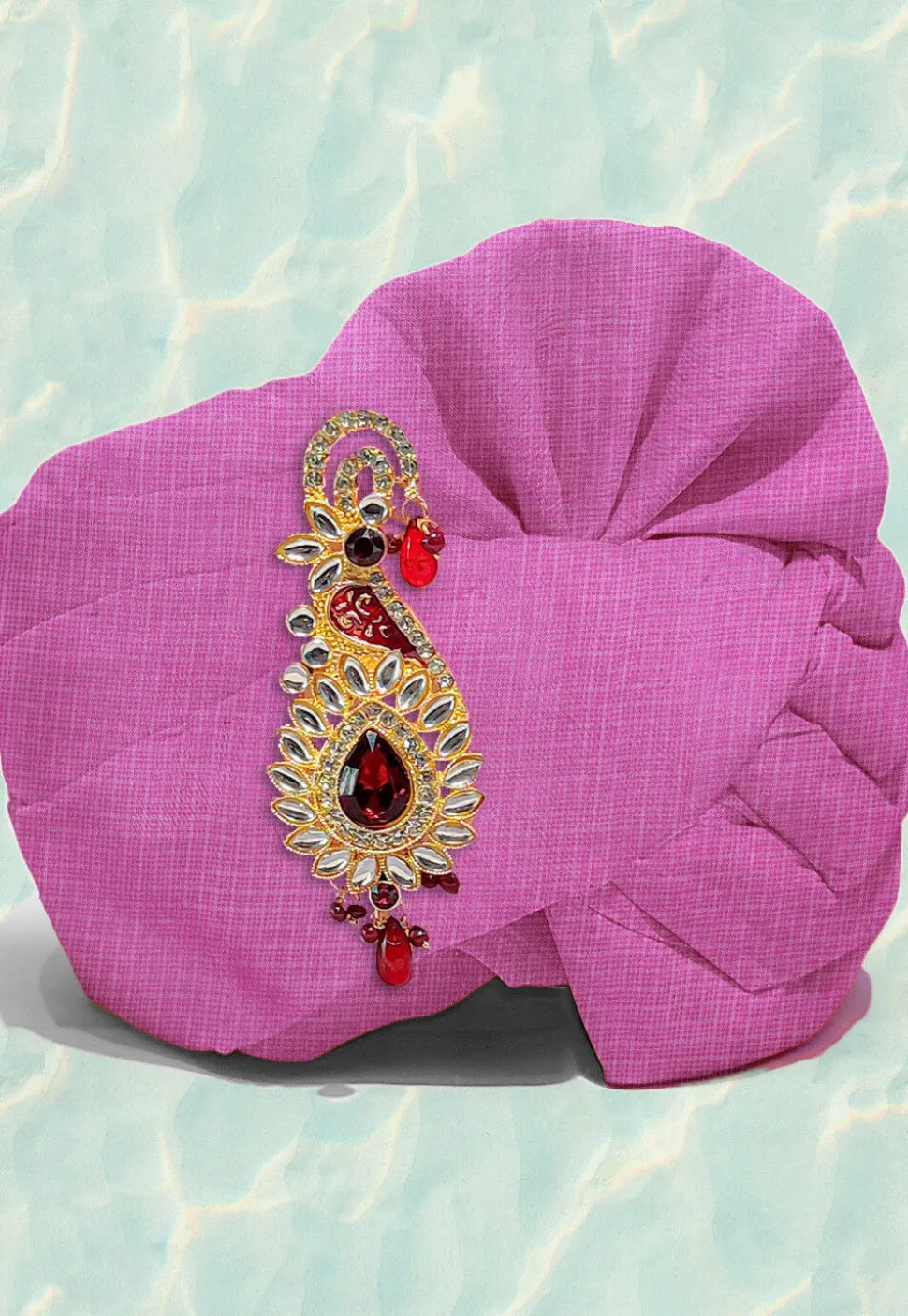 Solid Color Pure Kota Silk Kids Turban in Pink