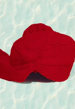 Solid Color Pure Kota Silk Kids Turban in Red