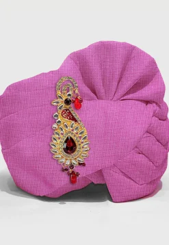 Solid Color Pure Kota Silk Unisex Turban in Pink