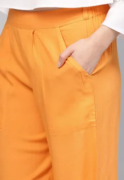 Solid Color Rayon Palazzo in Mustard