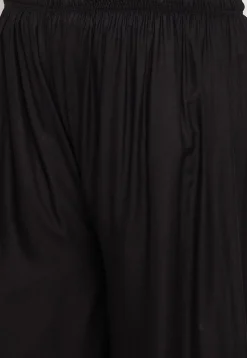 Solid Color Rayon Palazzo in Black