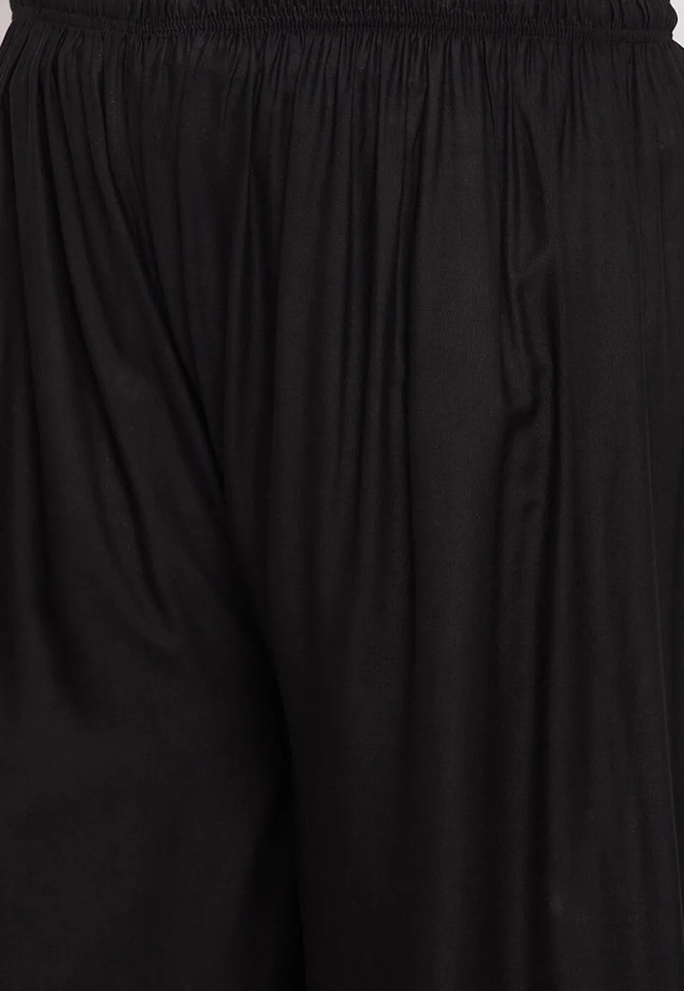 Solid Color Rayon Palazzo in Black