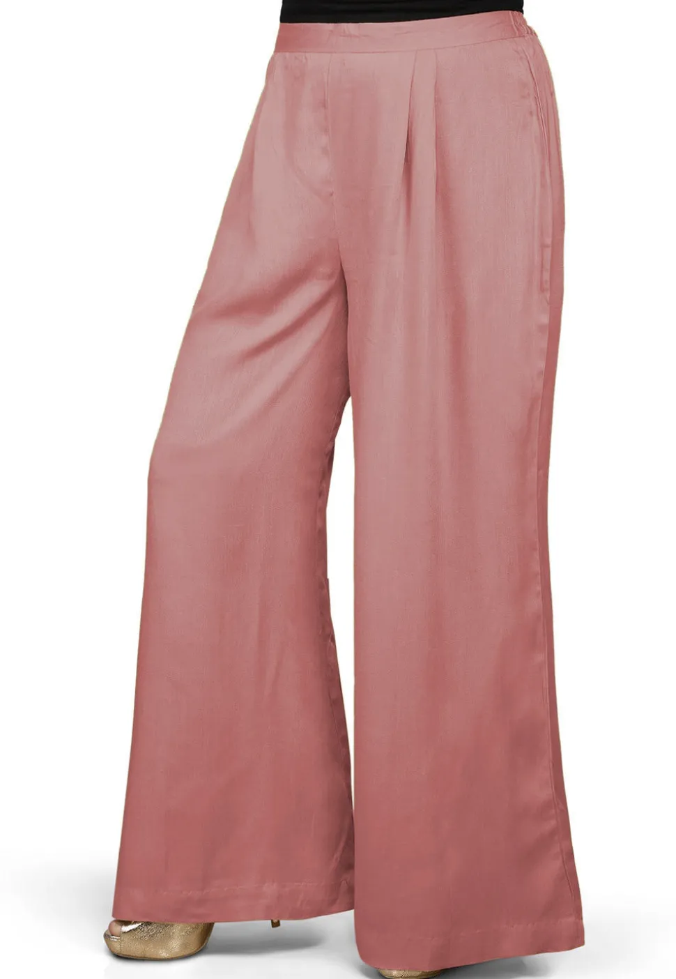 Solid Color Rayon Palazzo in Peach