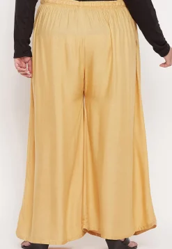 Solid Color Rayon Palazzo in Beige