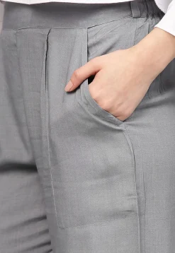 Solid Color Rayon Palazzo in Grey
