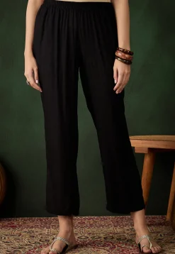 Solid Color Rayon Pant in Black