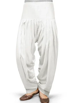 Solid Color Rayon Patiala in Off White