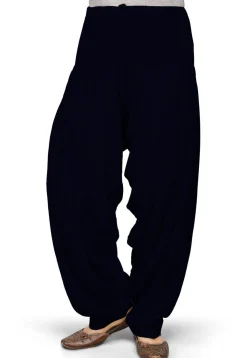 Solid Color Rayon Patiala in Dark Navy Blue