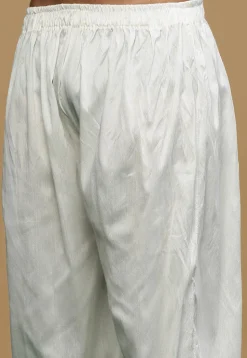 Solid Color Rayon Salwar in Off White