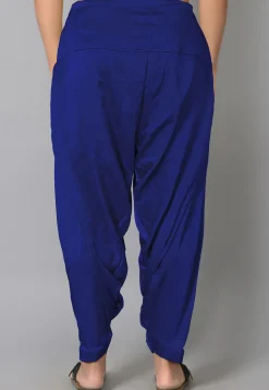Solid Color Satin Afghani Salwar in Royal Blue