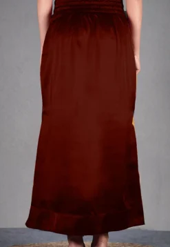 Solid Color Satin Fish Cut Petticoat in Maroon