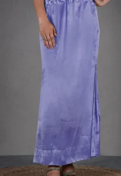 Solid Color Satin Fish Cut Petticoat in Light Purple