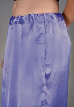 Solid Color Satin Fish Cut Petticoat in Light Purple