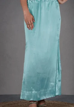 Solid Color Satin Fish Cut Petticoat in Sky Blue