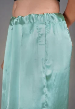 Solid Color Satin Fish Cut Petticoat in Sky Blue