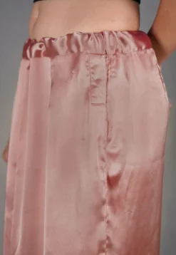 Solid Color Satin Fish Cut Petticoat in Peach