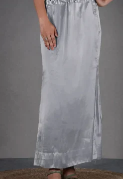 Solid Color Satin Fish Cut Petticoat in Grey
