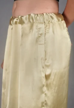 Solid Color Satin Fish Cut Petticoat in Beige