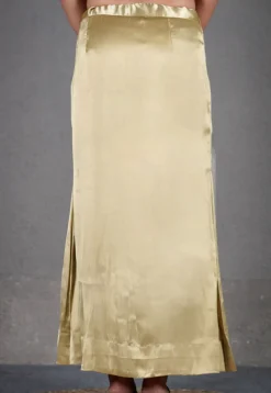 Solid Color Satin Fish Cut Petticoat in Beige
